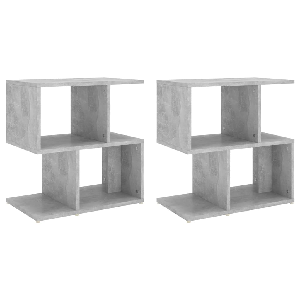 Mesas de cabeceira 2 pcs derivados de madeira cinza cimento