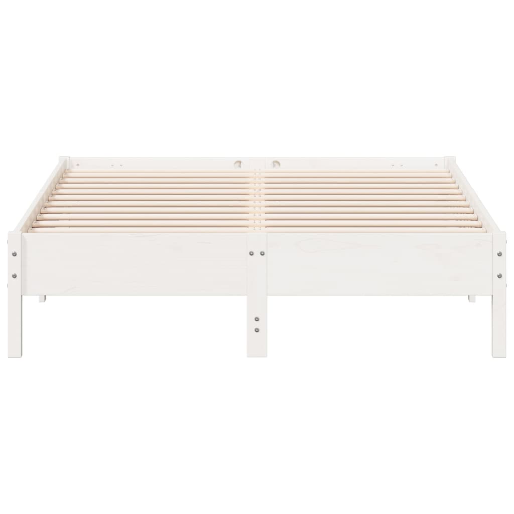 Cama sem colchão 120x200 cm madeira de pinho maciça branco