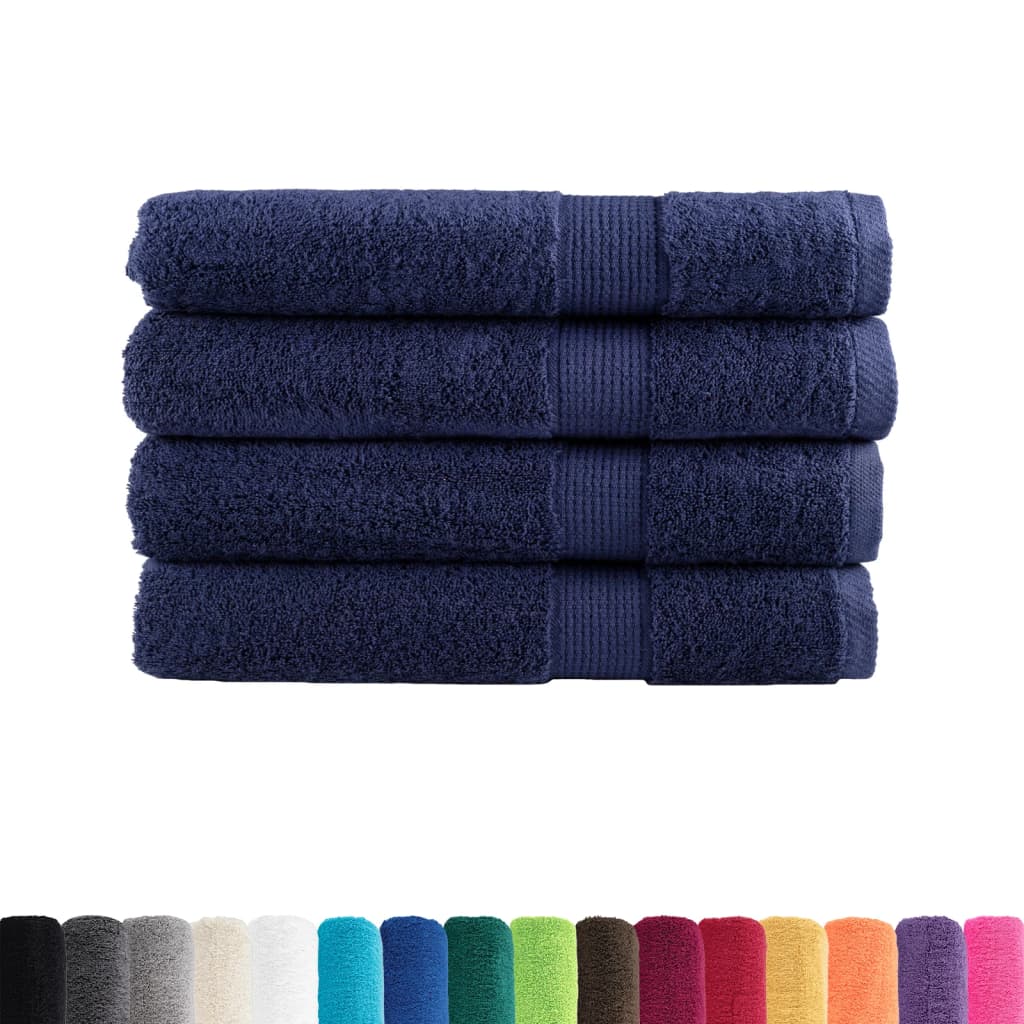 Toalhas sauna premium solund 4pcs 80x200cm 600gsm azul-marinho