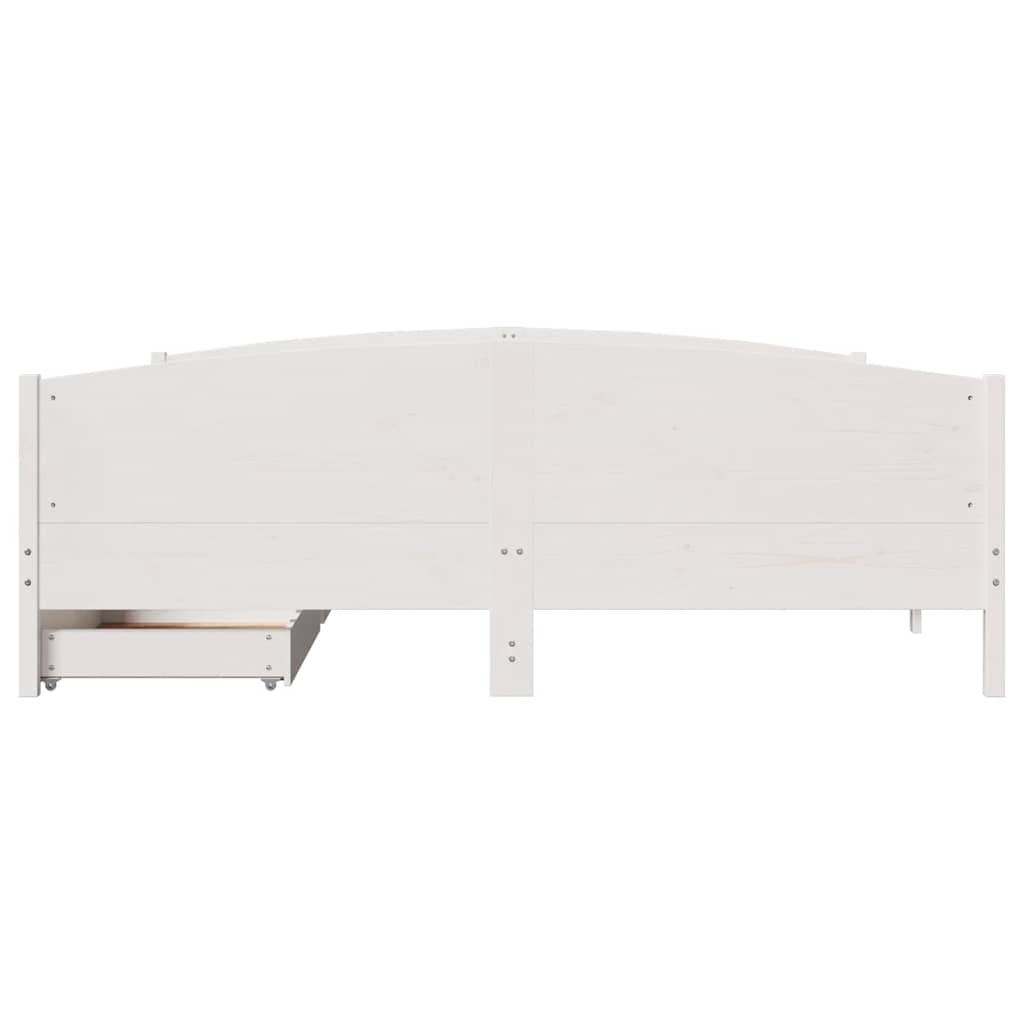 Cama sem colchão 200x200 cm madeira de pinho maciça branco