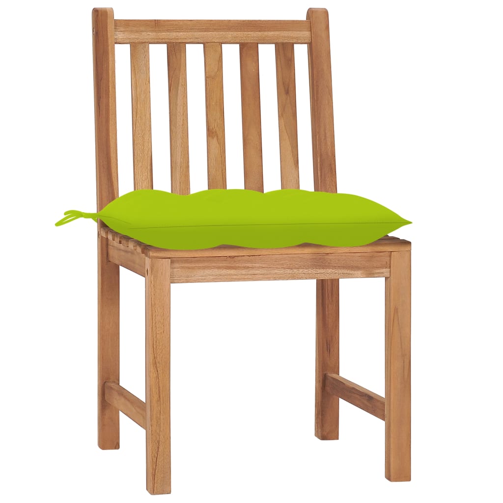 Cadeiras de jardim c/ almofadões 4 pcs madeira de teca maciça