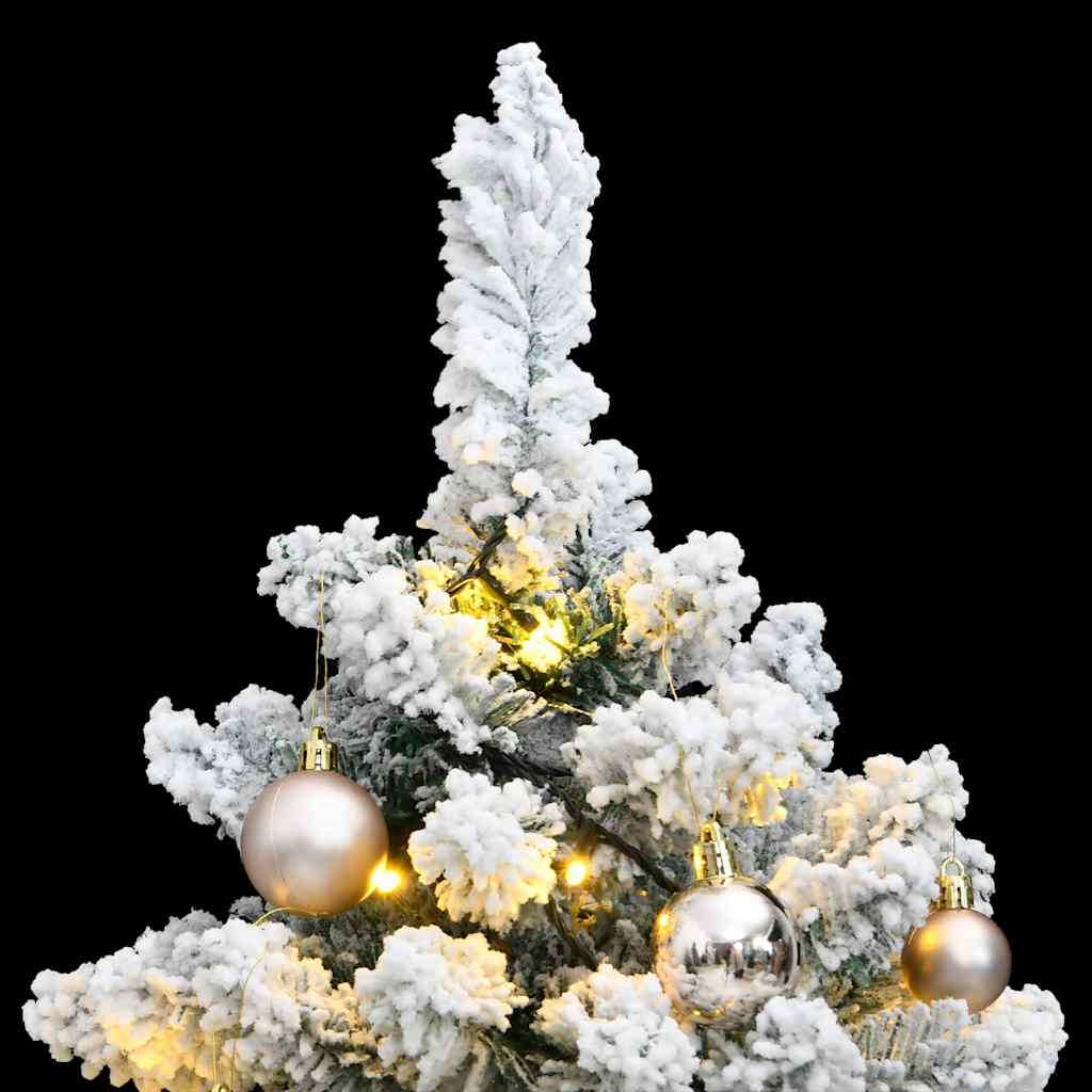 Árvore natal artificial articulada c/ 150 luzes LED+bolas 150cm