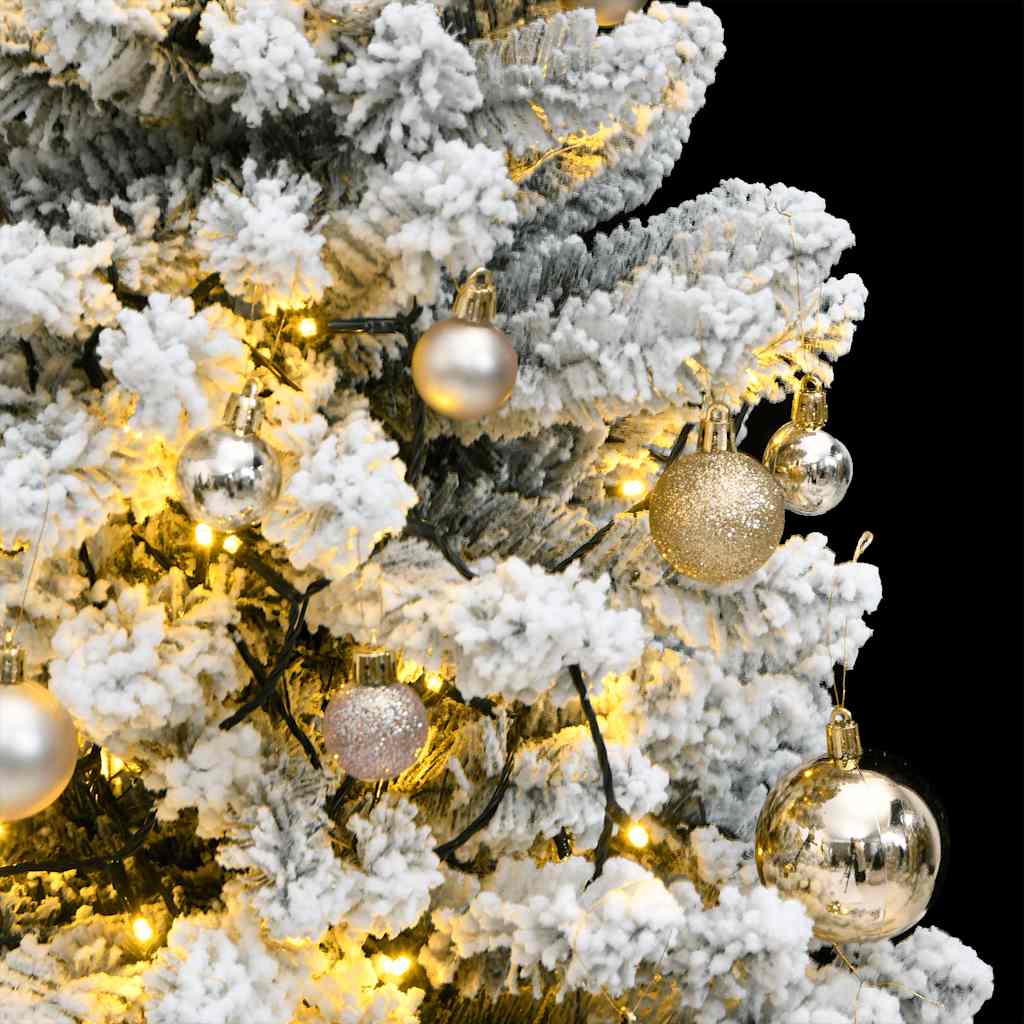 Árvore natal artificial articulada c/ 150 luzes LED+bolas 150cm