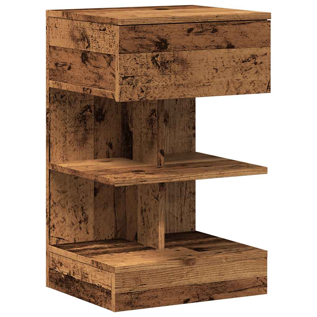 Mesa de cabeceira madeira velha 40x35x65 cm madeira trabalhada