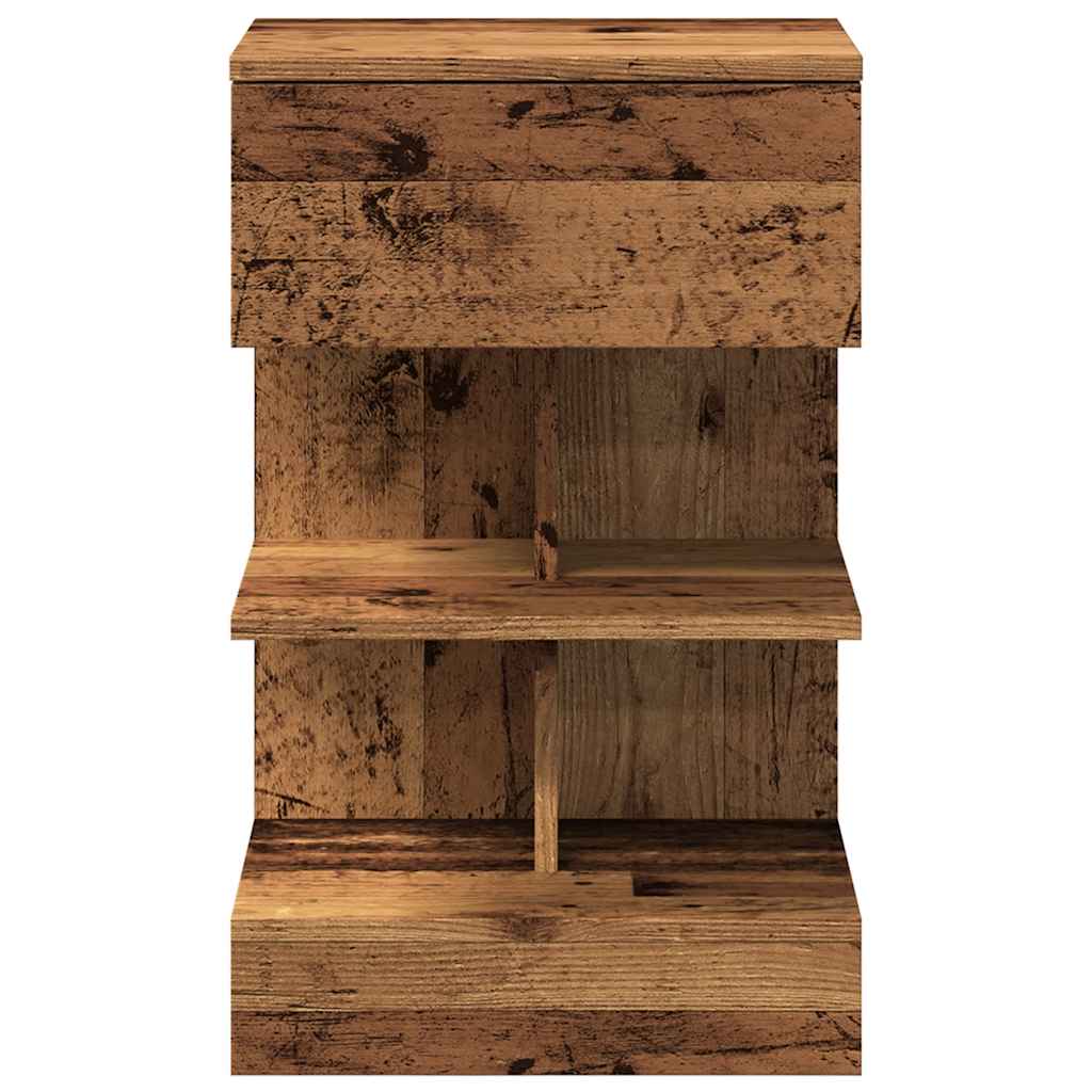 Mesa de cabeceira madeira velha 40x35x65 cm madeira trabalhada
