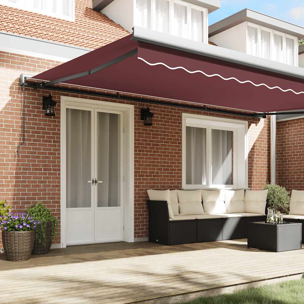 Toldo retrátil manual 500x300 cm bordô