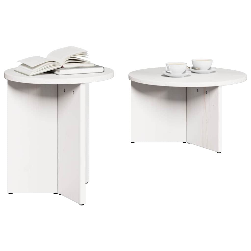 Mesa de centro 2 unid. branco 49 x 49 x 28 cm