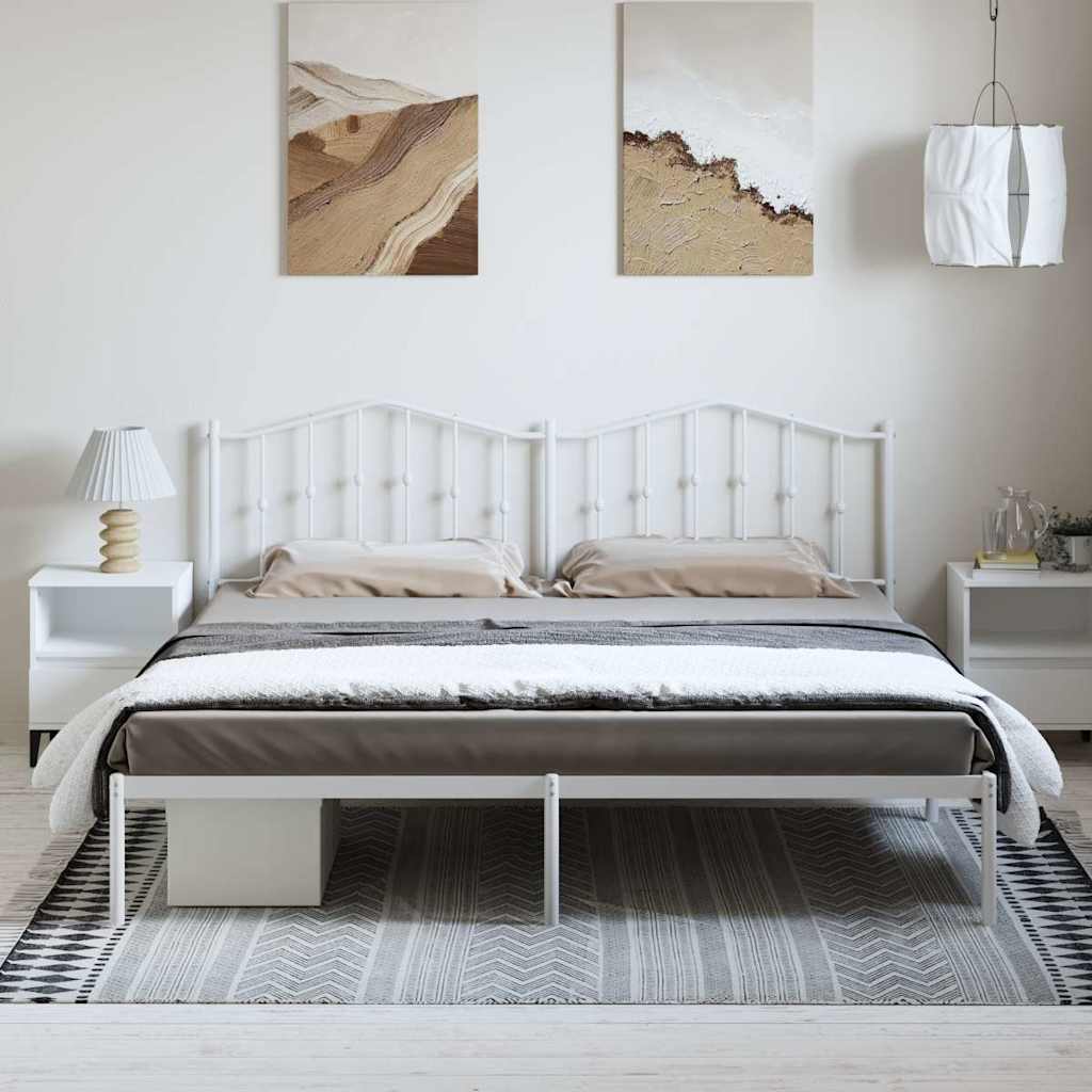 Estrutura de cama com cabeceira 183x213 cm metal branco