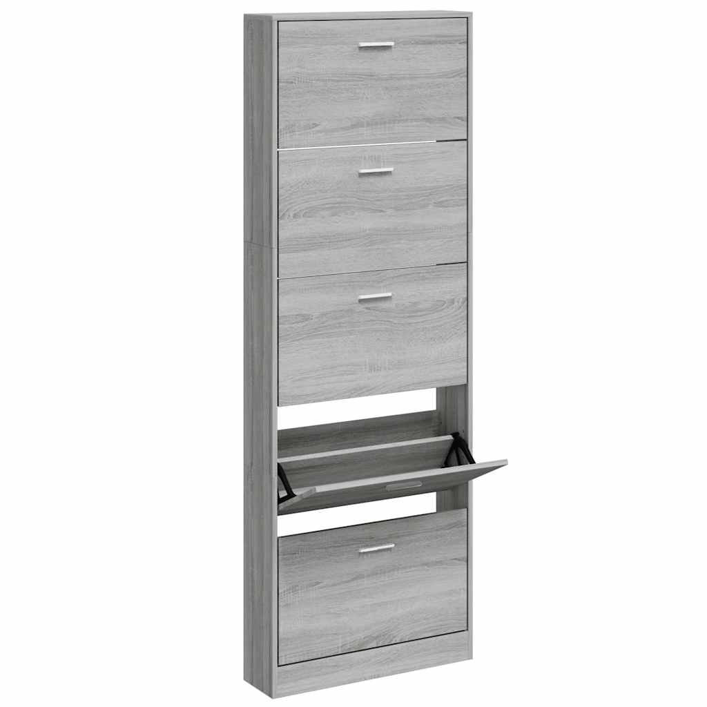 Sapateira 59x17x169 cm derivados de madeira sonoma cinza