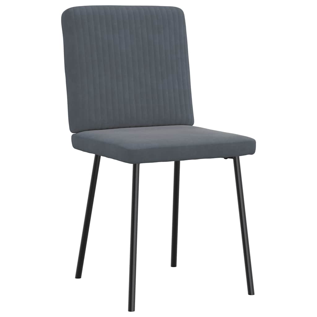 Cadeiras de jantar 4 pcs veludo cinzento-escuro