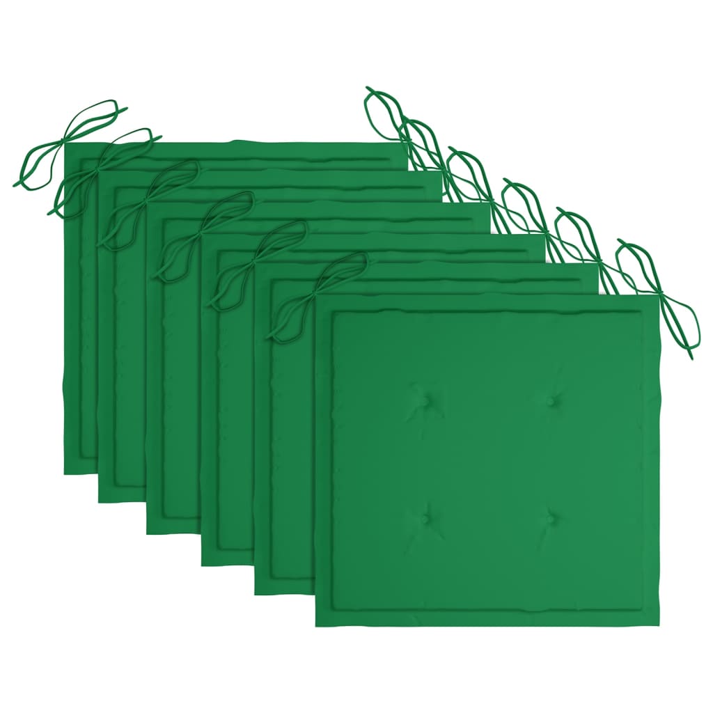 Cadeiras de jantar p/ jardim 6 pcs c/ almofadões acácia maciça