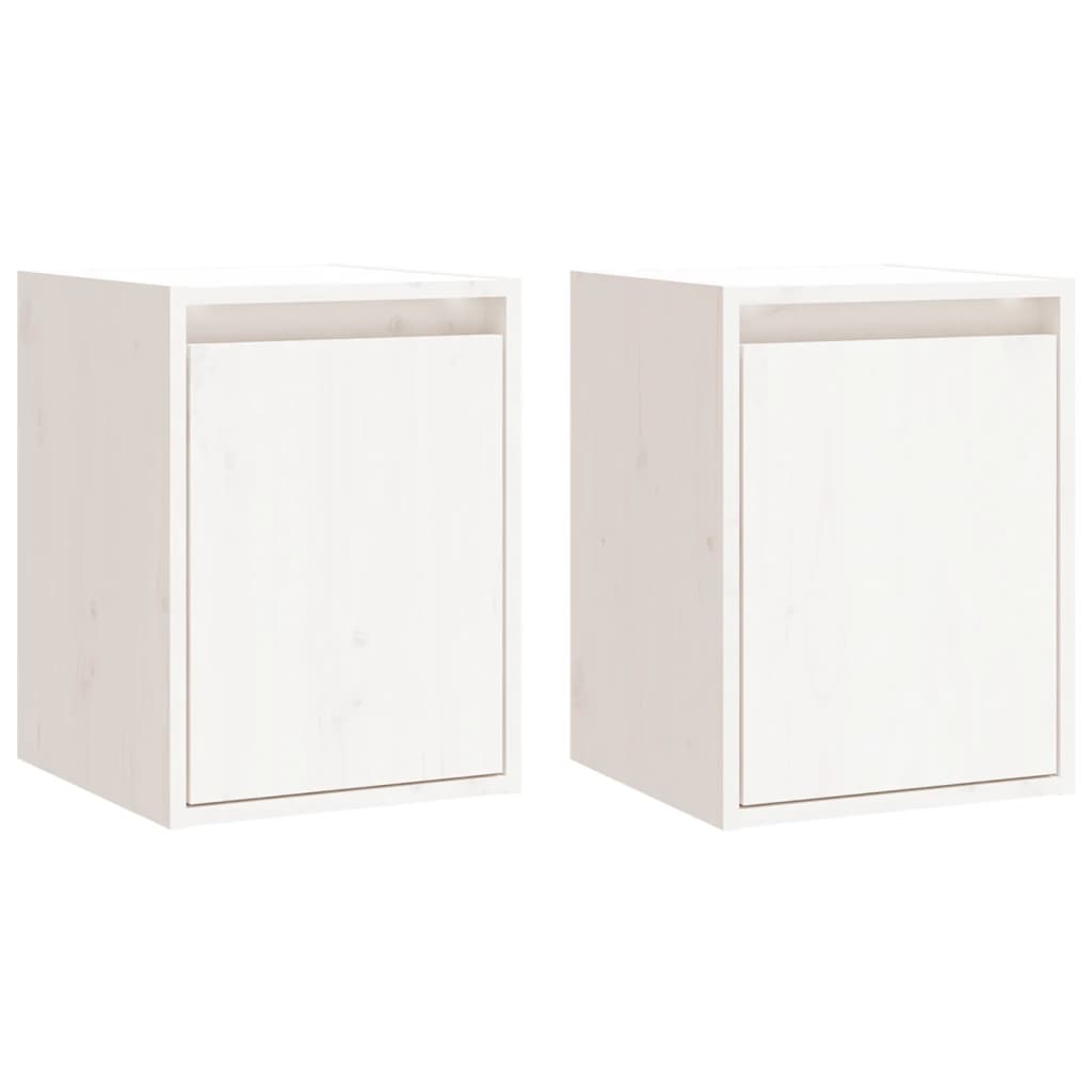 Armários de parede 2 pcs 30x30x40 cm pinho maciço branco