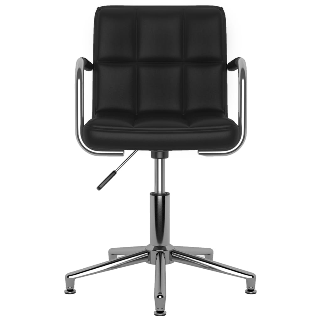 Cadeiras de jantar giratórias 6 pcs couro artificial preto