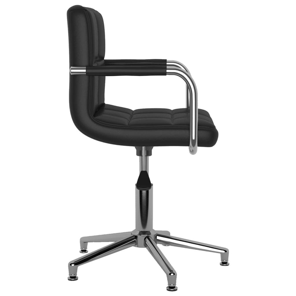 Cadeiras de jantar giratórias 6 pcs couro artificial preto