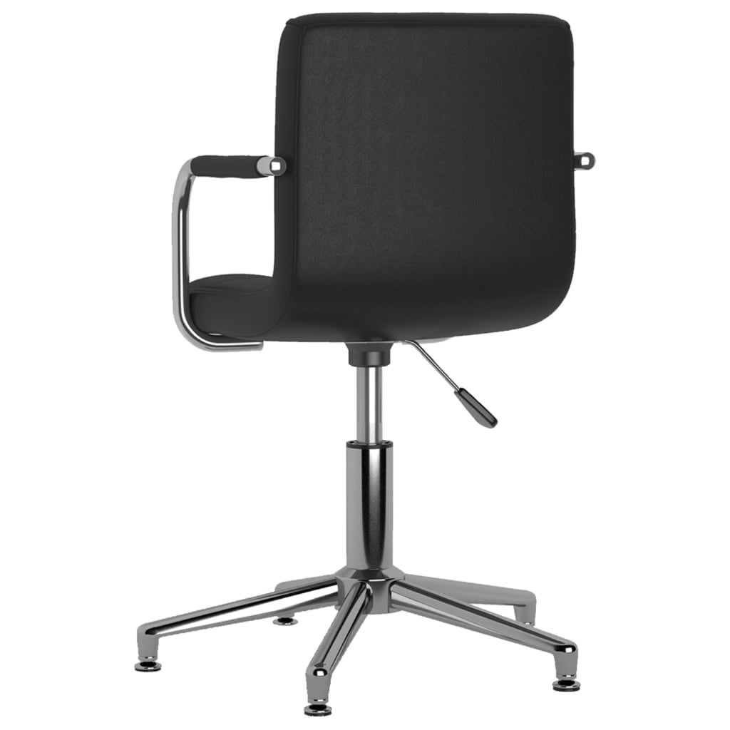 Cadeiras de jantar giratórias 6 pcs couro artificial preto