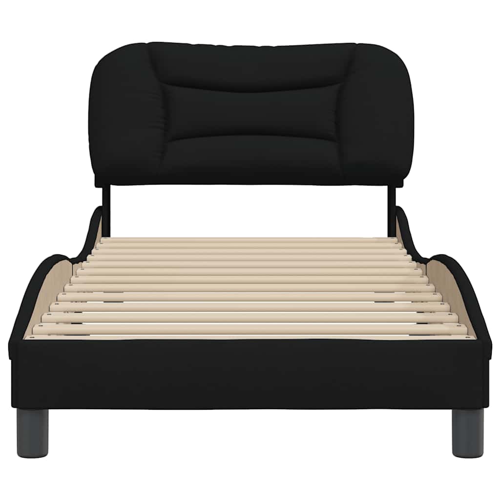 Estrutura de cama sem colchão hvar 80x200 cm tecido preto