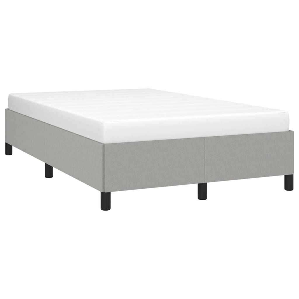 Estrutura de cama sem colchão 120x200 cm tecido cinzento-claro
