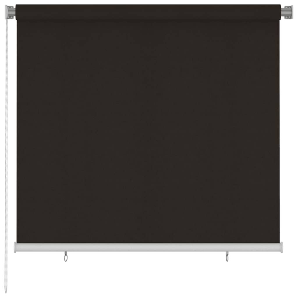 Estore de rolo para exterior 165 cm (l) x 140 cm (a) castanho HDPE