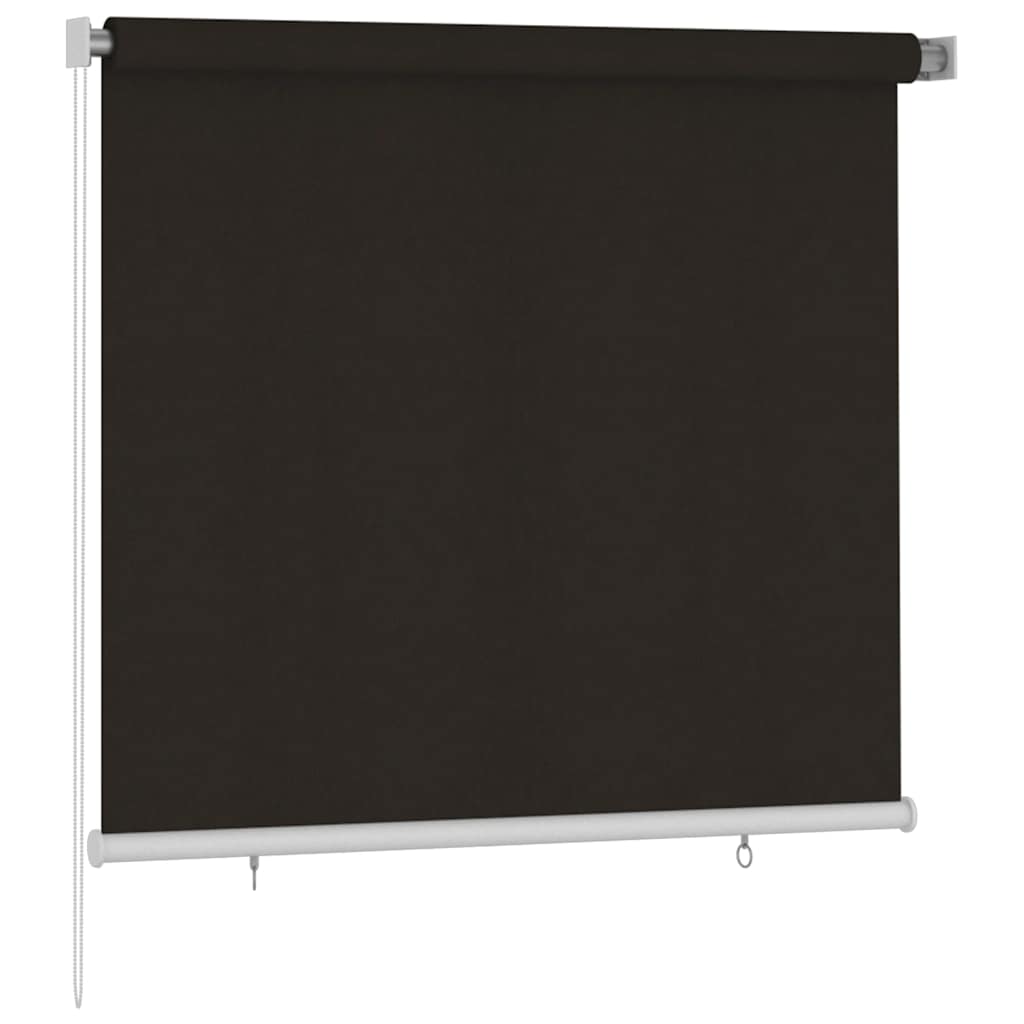Estore de rolo para exterior 165 cm (l) x 140 cm (a) castanho HDPE