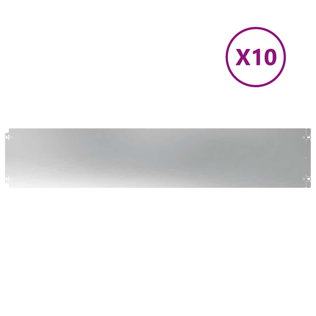 Bordas de relvado 10 unid 20x103 cm aço galvanizado