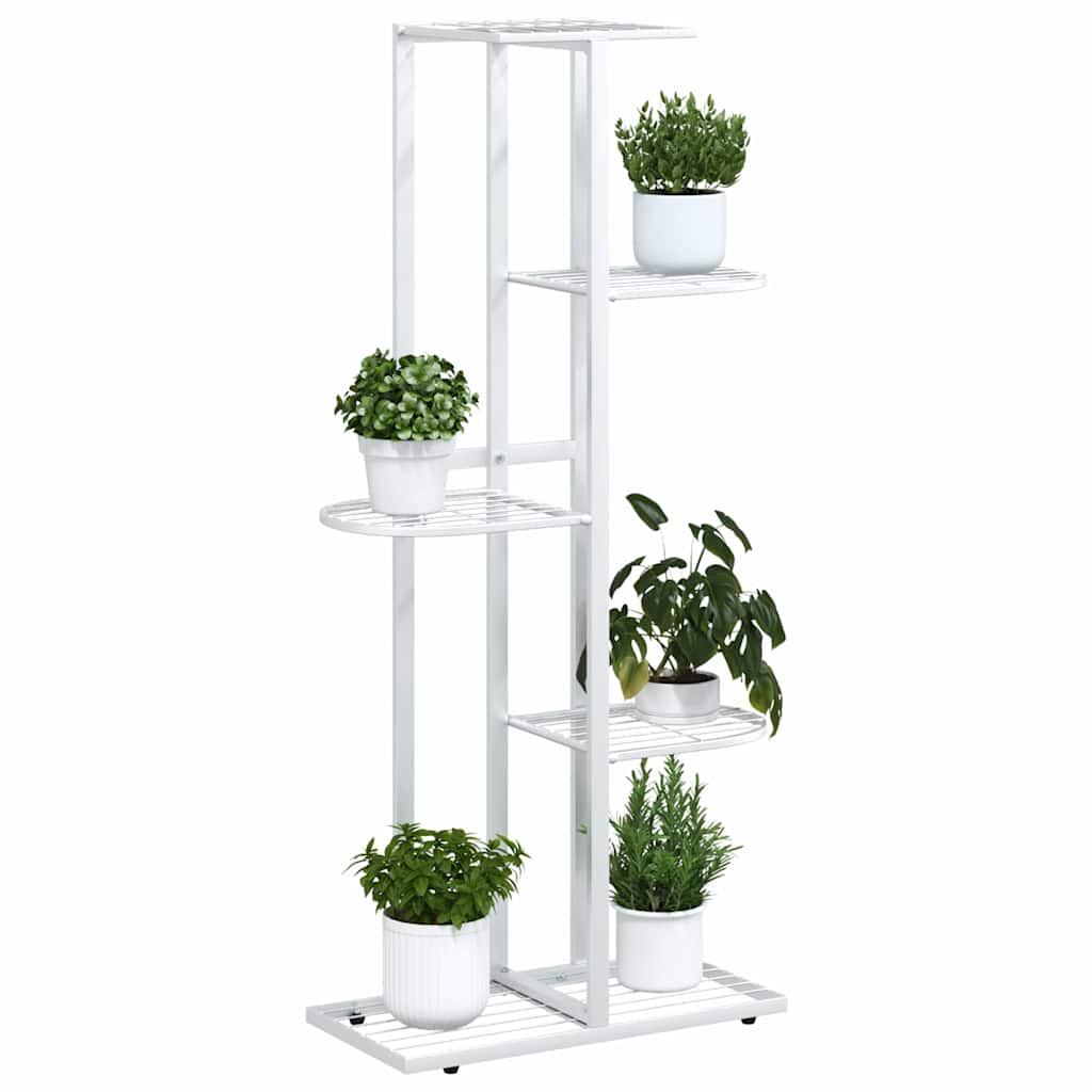 Suporte de vasos c/ 5 prateleiras 43x22x98 cm metal branco