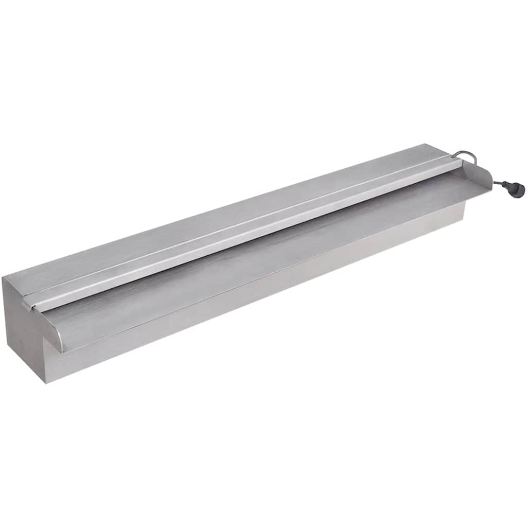 Fonte para piscina retangular com leds 60 cm aço inoxidável