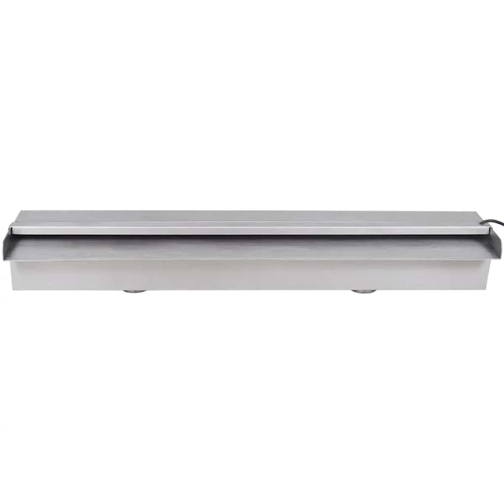Fonte para piscina retangular com leds 60 cm aço inoxidável