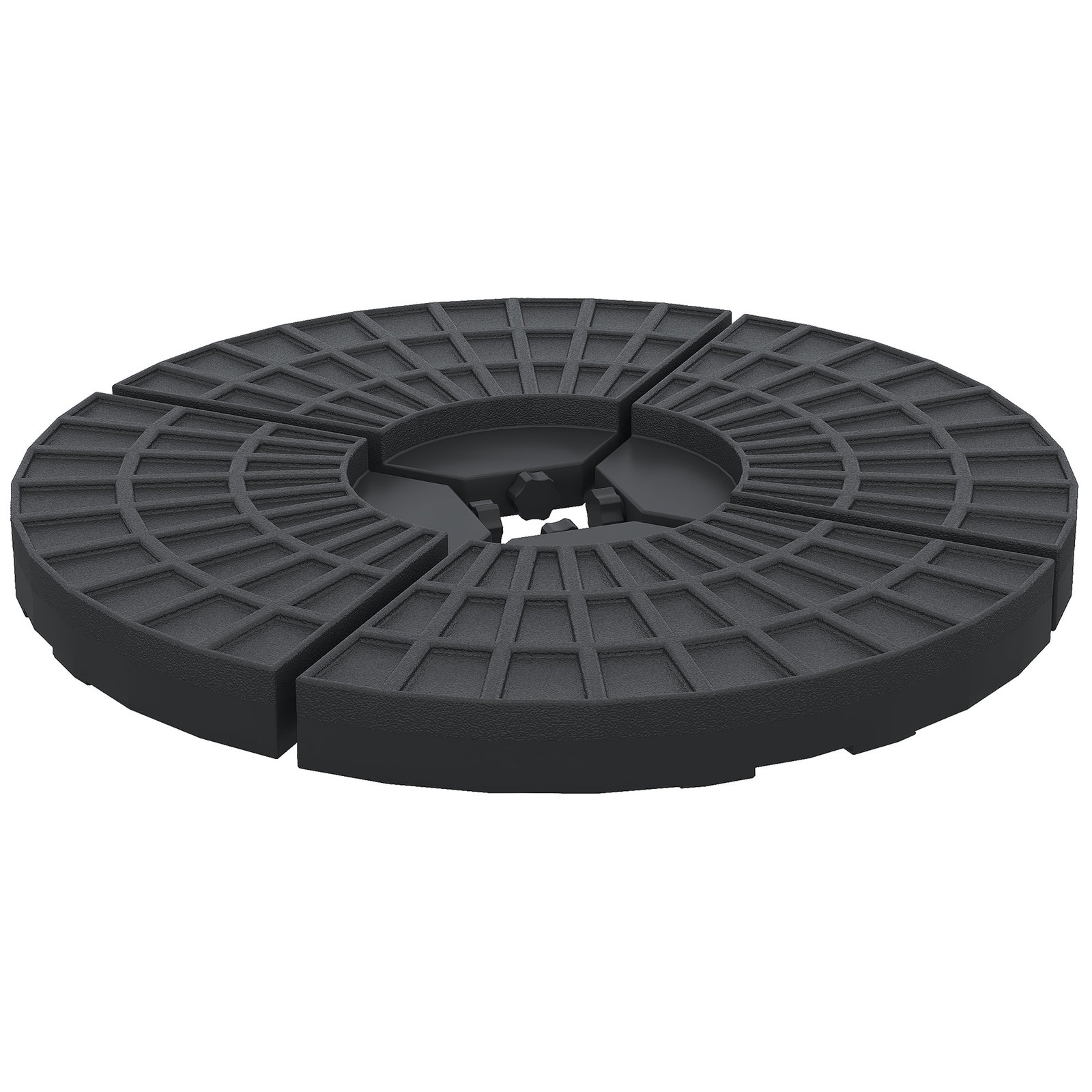 Conjunto de pesos para base de chapéu de sol de 4 peças preenchível com 52 litros de água 60 kg de areia ou 70 kg ambos preto