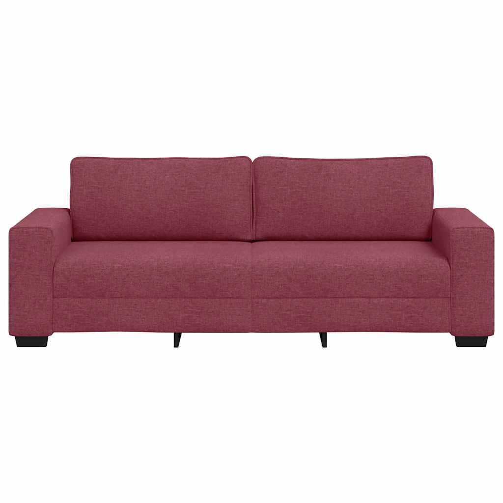 Sofá de 3 lugares tecido 220x77x82 cm vermelho tinto