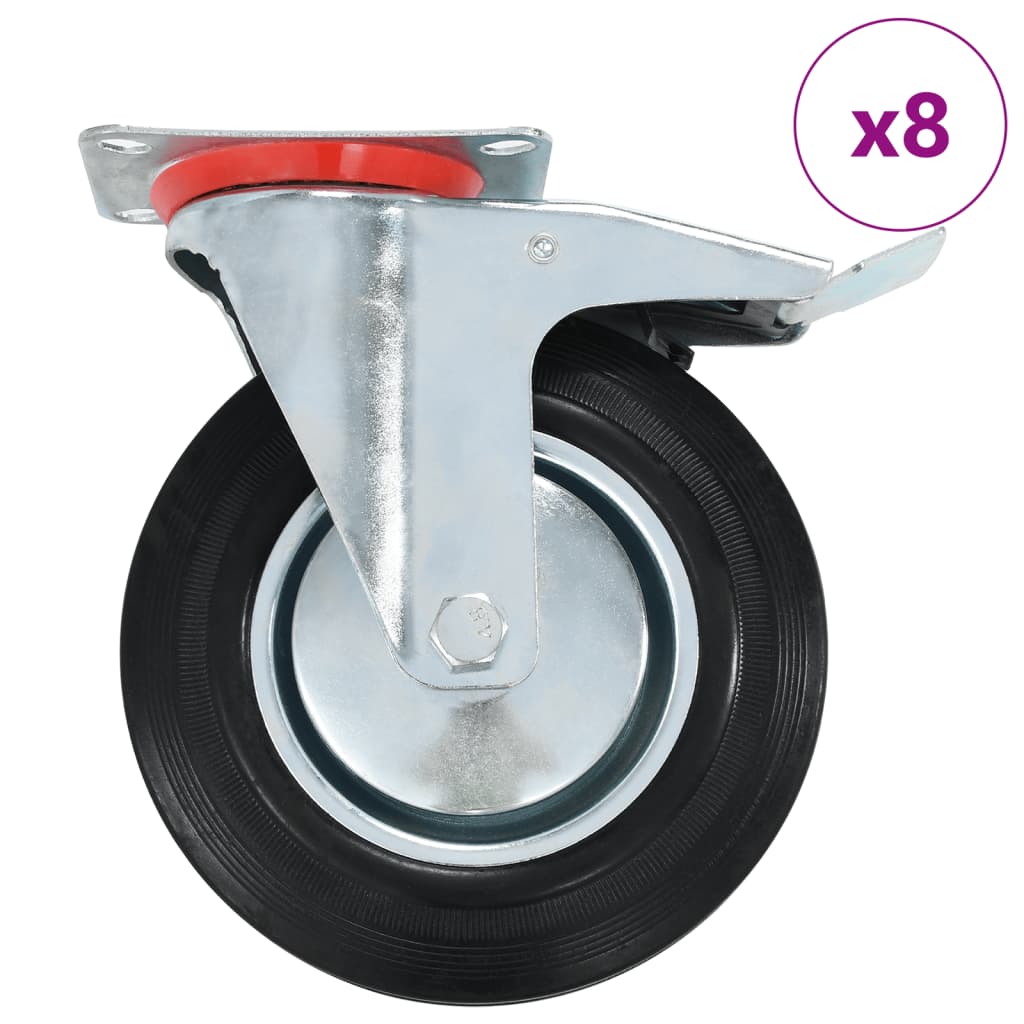 8 Pcs rodas giratórias 200 mm