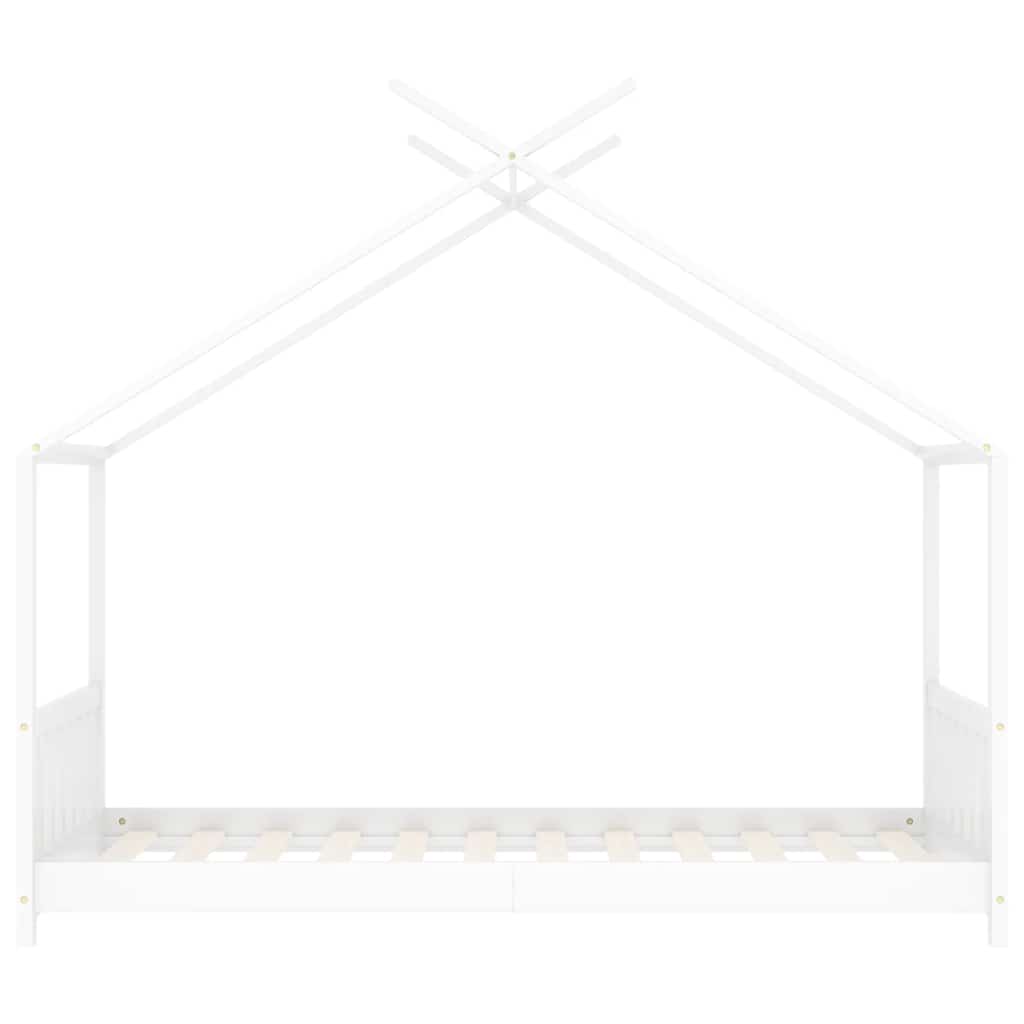 Estrutura de cama para crianças 70x140 cm pinho maciço branco