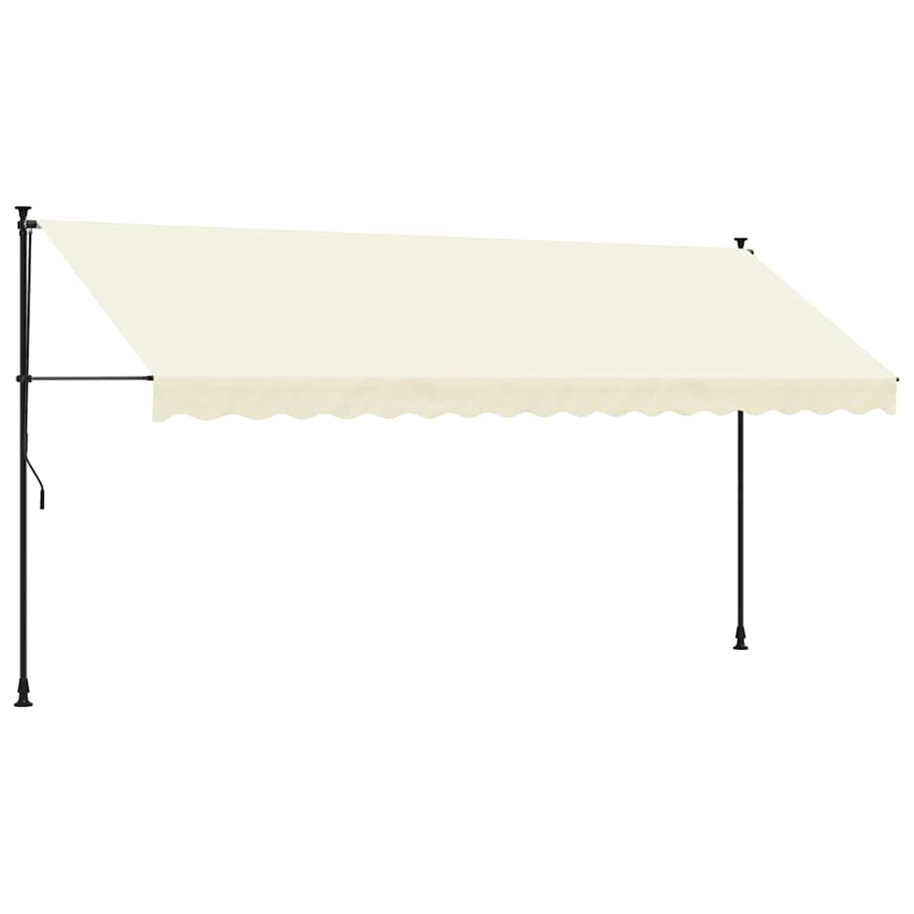 Toldo retrátil 400x150 cm tecido e aço cor creme