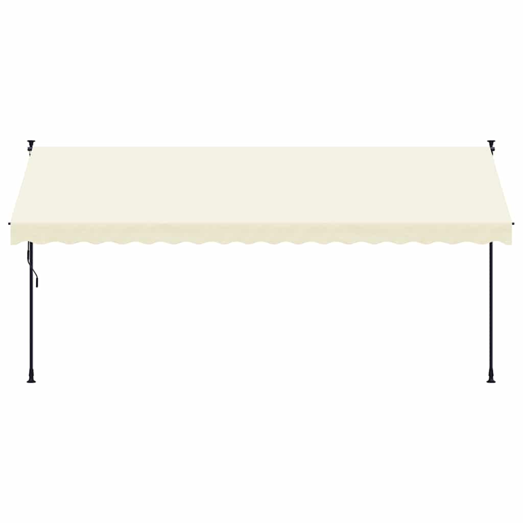 Toldo retrátil 400x150 cm tecido e aço cor creme