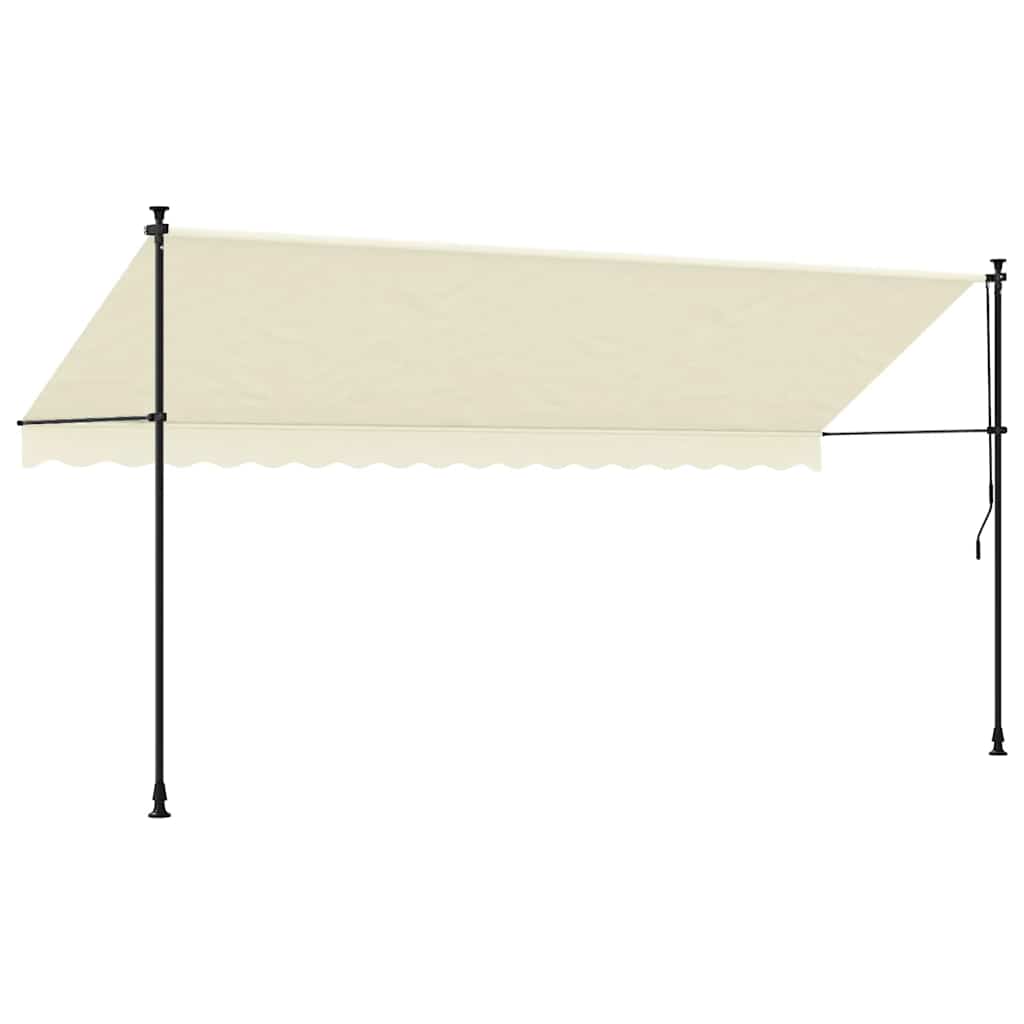 Toldo retrátil 400x150 cm tecido e aço cor creme