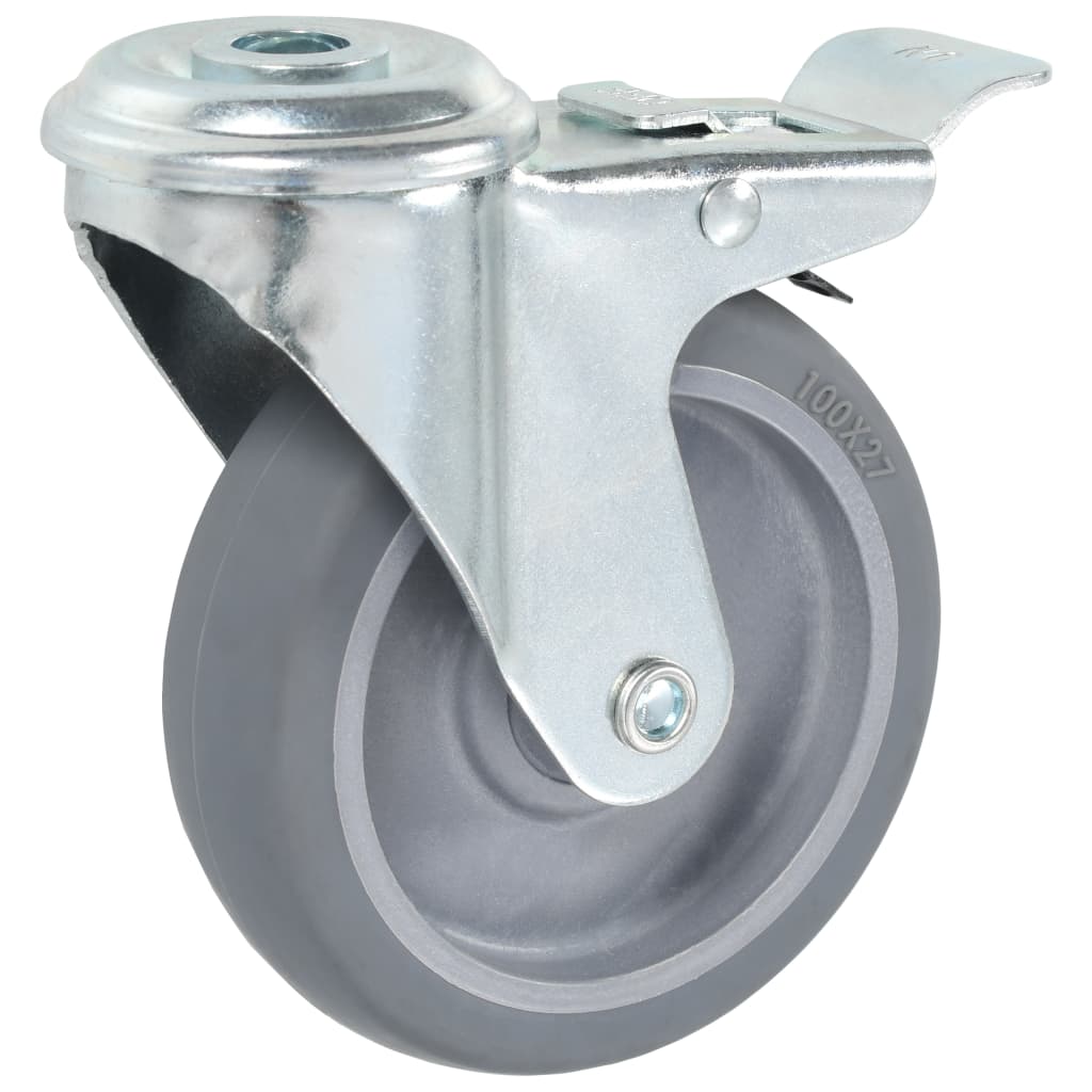 8 Pcs rodas giratórias com orifício para parafuso 100 mm