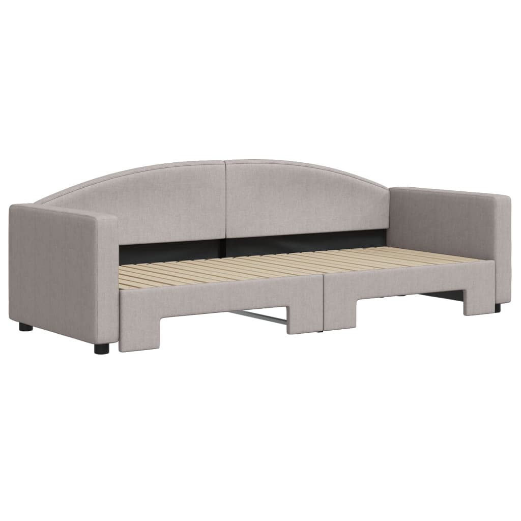 Sofá-cama com gavetão 80x200 cm tecido cinzento-acastanhado
