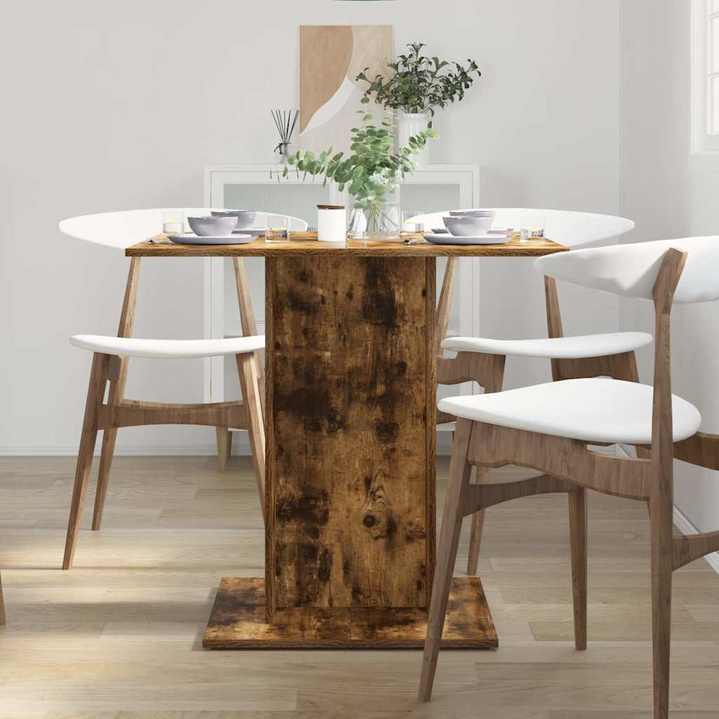 Mesa de jantar 80x80x75 cm derivados de madeira carvalho fumado