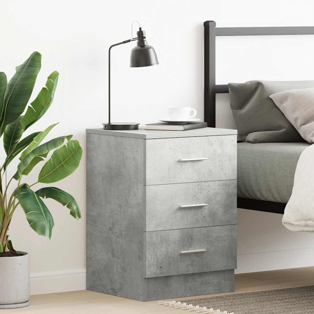 Mesa de cabeceira derivados de madeira cinzento cimento