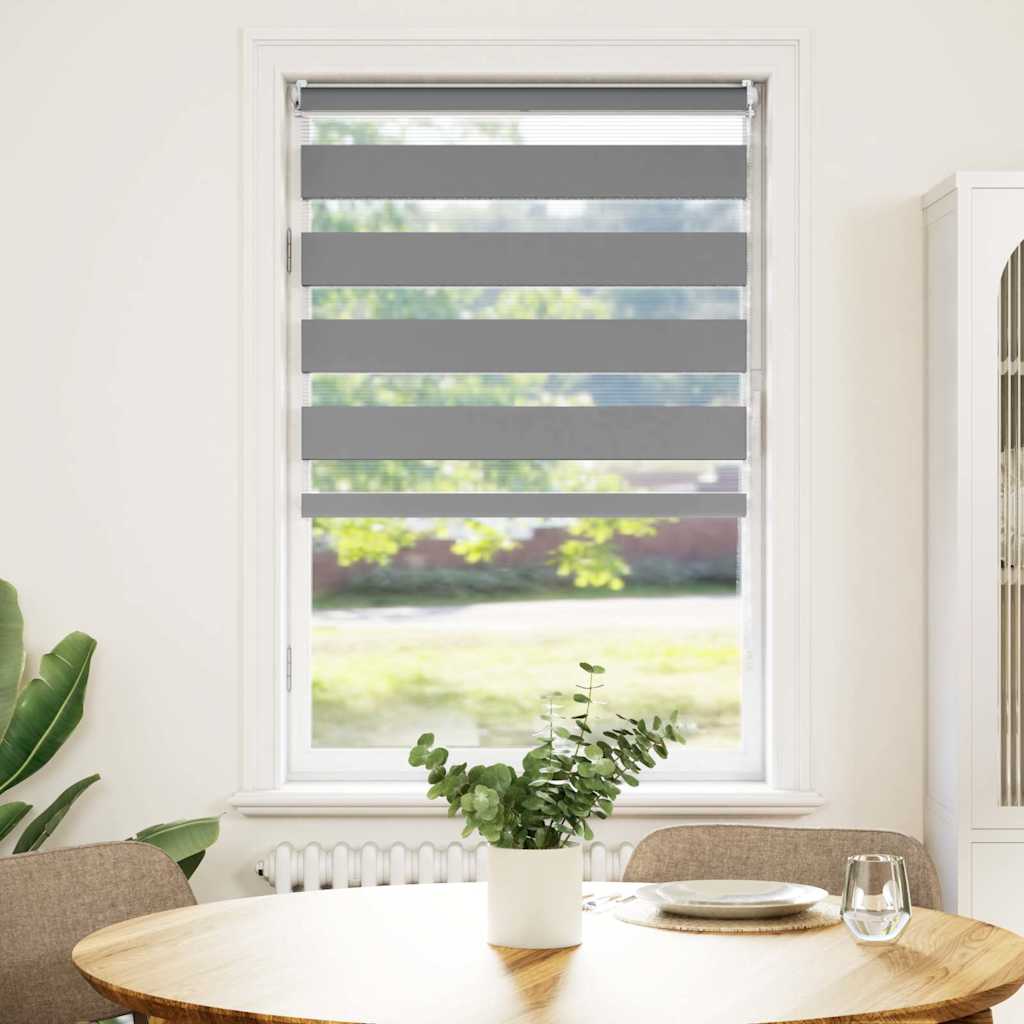 Cortina zebra 90,9x150 cm, largura do tecido 86,7 cm, cinza
