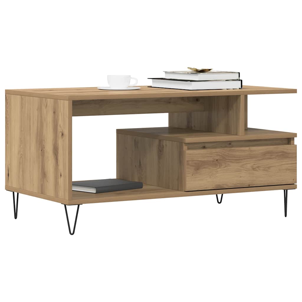 Mesa centro 90x49x45 cm derivados de madeira carvalho artisiano