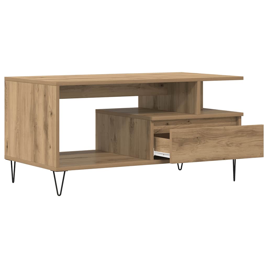 Mesa centro 90x49x45 cm derivados de madeira carvalho artisiano