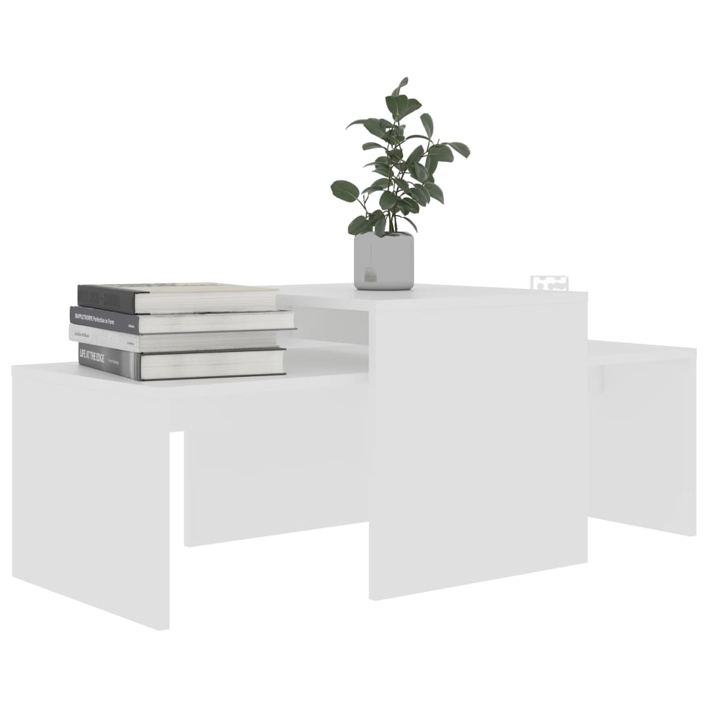 Conjunto mesas de centro 100x48x40 cm derivados madeira branco