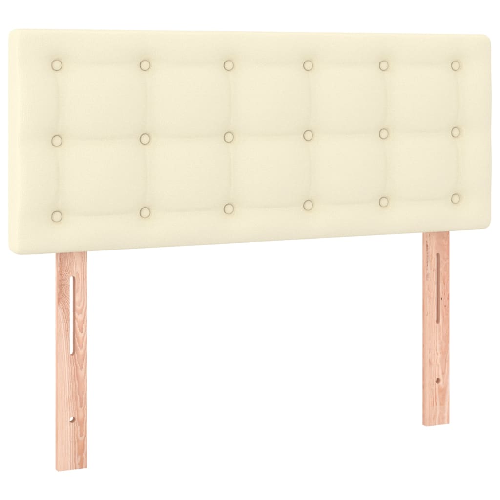 Cabeceira de cama c/ LED 90x5x78/88 cm couro artificial creme