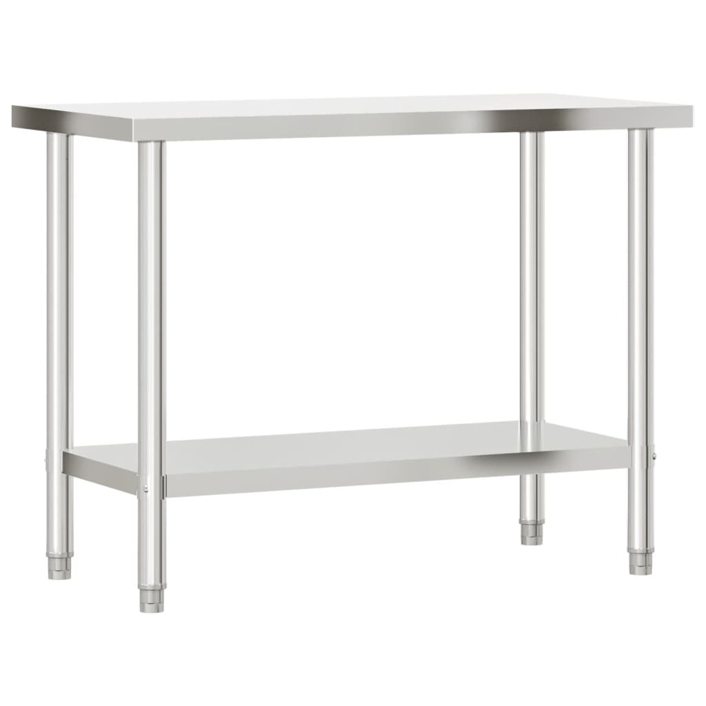 Mesa trabalho cozinha c/ prateleira 110x55x150cm aço inoxidável