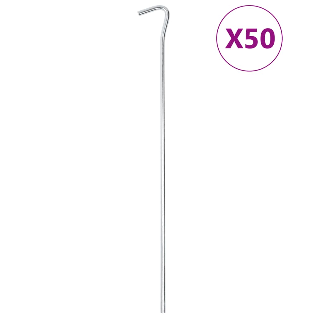 Estacas para tenda 50 pcs 30 cm ø5 mm aço galvanizado