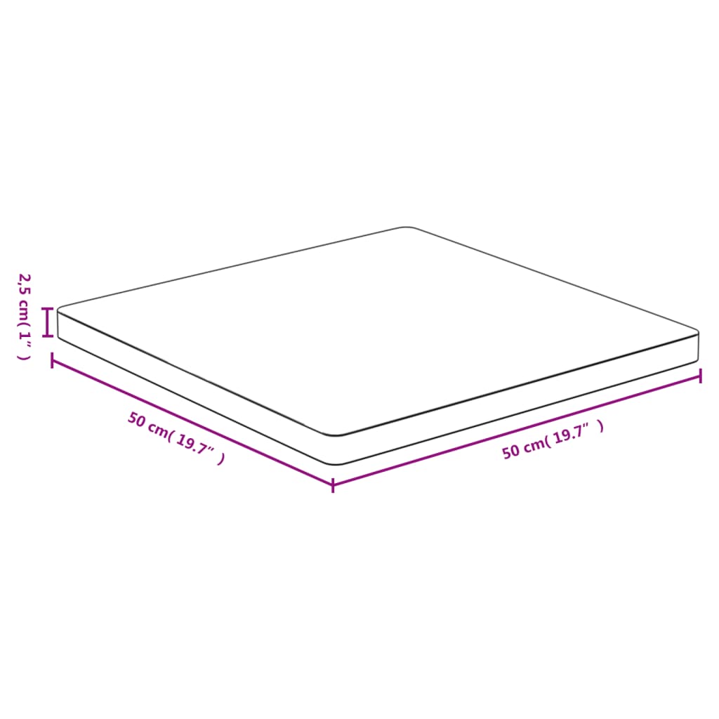 Tampo de mesa 50x50x2,5 cm bambu