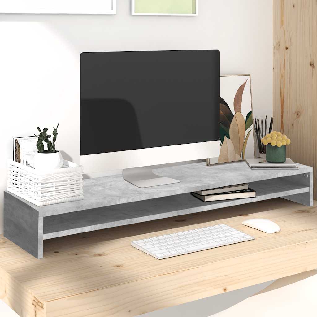 Suporte para monitor derivados de madeira cinzento cimento