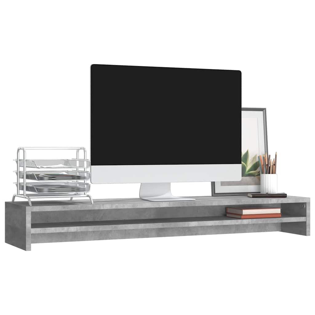 Suporte para monitor derivados de madeira cinzento cimento