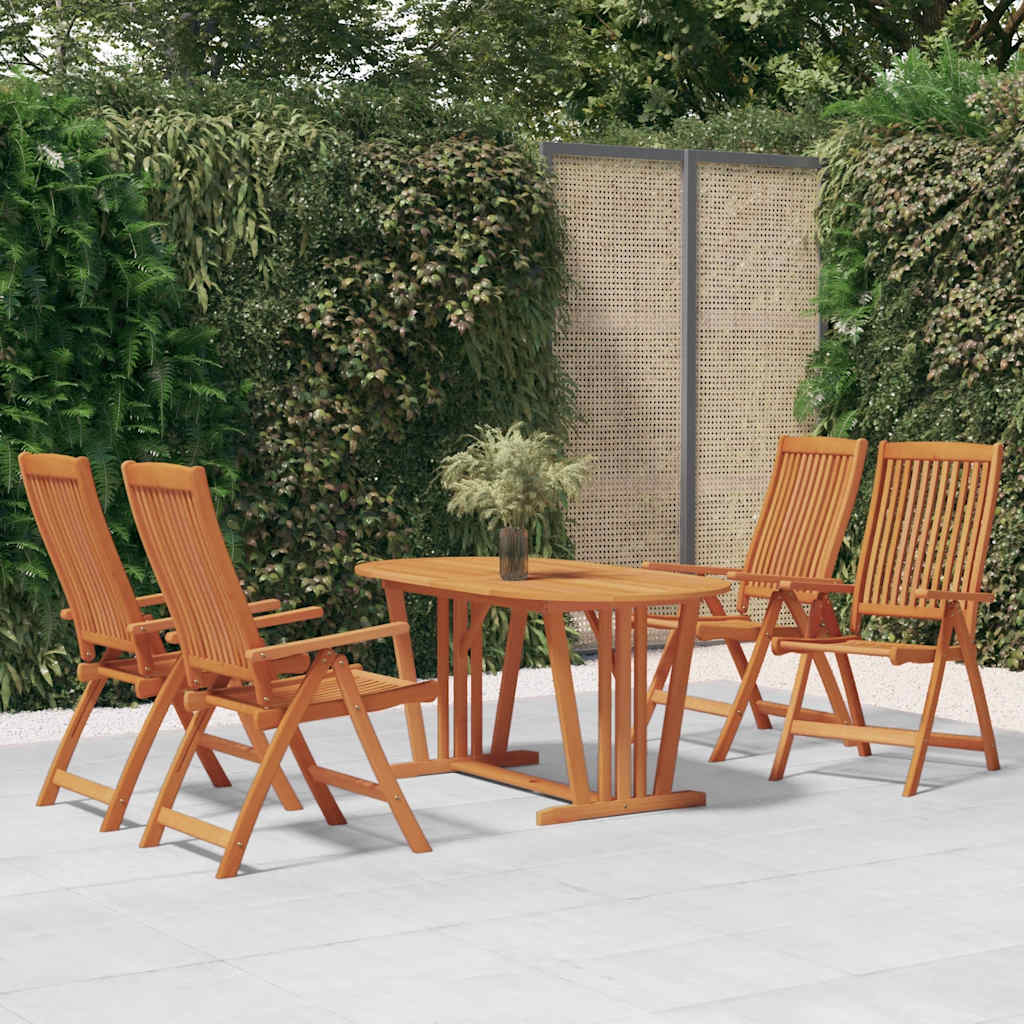 Cadeiras de jardim dobráveis 4 pcs eucalipto maciço