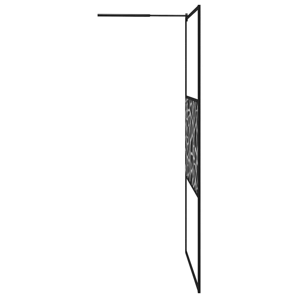 Divisória de chuveiro 115x195cm vidro esg design pedras preto